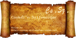 Csokán Szilveszter névjegykártya